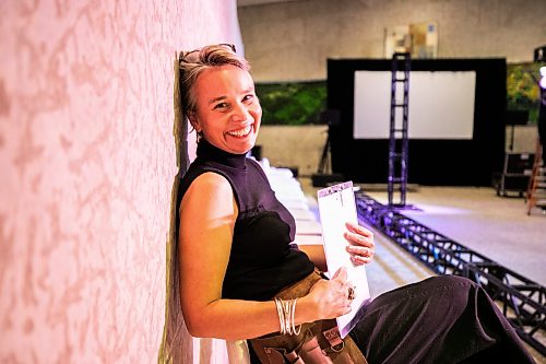 MIKAELA MACKENZIE / FREE PRESS
Sherri Van Went on the crafted runway as it is in the process of being set up at the WAG on Monday, Sept. 14, 2026.
For AV story.
Free Press 2026