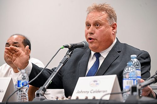 Mike Sudoma/Free Press
Mayoral Candidate Mike Vogiatzakis answers questions during the Mayoral Debate at Union Centre held by the Amalgamated Transit Union Monday evening
September 14, 2026