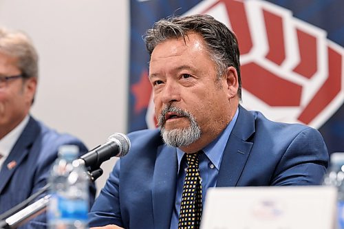 Mike Sudoma/Free Press
Mayoral Candidate Brad Gross answers questions during the Mayoral Debate at Union Centre held by the Amalgamated Transit Union Monday evening 
September 14, 2026


