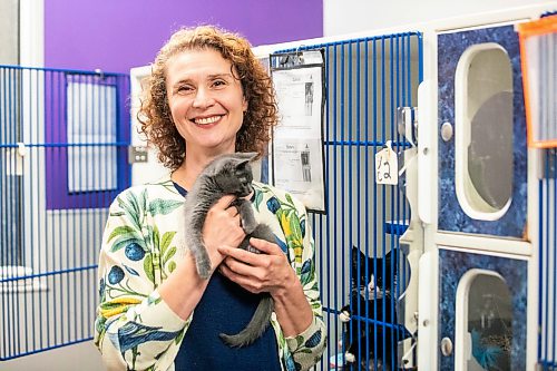 MIKAELA MACKENZIE / FREE PRESS
Chris Von Schindler, Winnipeg Humane Society CEO, with approximately 11-week-old kitten Ernie on Tuesday, Sept. 15, 2026.
For Janine 49.8 story.
Free Press 2026
