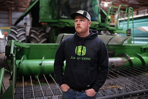 16092026
Farmer Jake Ayre, vice-president of Keystone Ag Producers,at his farm near Minto, Manitoba on Wednesday. Like with most Westman farmers, unseasonably high rain this harvest season has caused considerable delays in harvesting crops at Ayre’s farm. (Tim Smith/The Brandon Sun)
