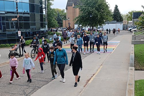 2026 Terry Fox Run runners and walkers of different ages start the event in support of cancer research at Brandon University on Sunday morning. (Abiola Odutola/The Brandon Sun)