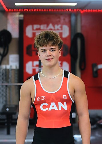 Orson Lecheminant of Brandon, shown at Peak Performance last month, won the bench press title in his weight class at the Commonwealth Powerlifting Championships in Winnipeg on the weekend. (Perry Bergson/The Brandon Sun)
