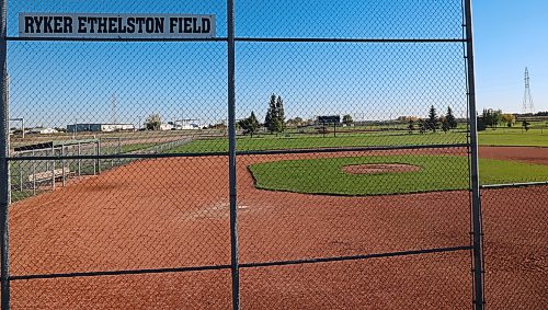 The Ryker Ethelston field at Simplot Millennium Park. The BMBA renamed Diamond 1 last year in honour of Ryker Ethelston. (Rowan McCarthy/ The Brandon Sun)