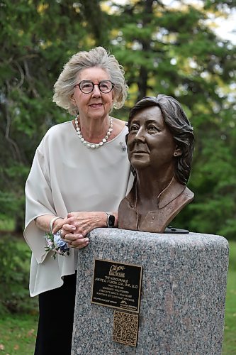 Ruth Bonneville / Free Press
LOCAL Janice Filmon
CITIZEN HONOURED The Honourable Janice Filmon stands next to her newly unveiled bronze bust as she is inducted into the Citizens Hall of Fame site in Assiniboine Park on Wednesday.
Story Former Lieutenant-Governor and philanthropist Janice Filmon was inducted into the Winnipeg Regional Real Estate Board's Citizens Hall of Fame. Filmon is a model of community spirit and generosity, and is widely respected for her leadership with CancerCare Manitoba Foundation, the Arthur V. Mauro Centre for Peace and Justice, Leadership Winnipeg, and the Nellie McClung Foundation.
See story by Aaron
Sept 22nd, 2026