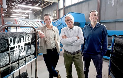 Ruth Bonneville / Free Press
Local Quintex Services
Group photo of family business leaders, in front of their new matt processing area for their new acquisition of Mat Master.
Names David Quinton President/owner (The dad) with his two sons Mackie Quinton
Co-CEO - left
and Brodie Quinton
Co-CEO (Dark blue long sleeve shirt, grey pants)
Story on Quintex Services, a Manitoba-owned family business founded in 1911. Interviewing the co-CEO and the president about the company's recent acquisition of Mat Master, another long-standing local Manitoba company.
Story by Aaron
Sept 23rd 2026