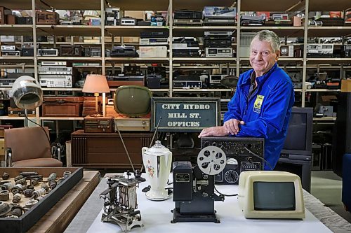 Ruth Bonneville / Free Press
ENT - Electrical Museum
Portrait of Dave White, a longtime volunteer curator of the Manitoba Electrical Museum with a large shelving unit stacked with VCR’s and other items including a bonnet hair dryer, old TV’s, radios etc.
Dave White longtime volunteer curator of the Manitoba Electrical Museum. Dave White worked for Hydro, both Winnipeg Hydro and Manitoba Hydro, for a combined total of 35 years with lots of experience in the field.
Subject: Manitoba Electrical Museum not only operates its museum on Nassau, but also a large warehouse with over 100,000 artifacts related to electrical history/power in Manitoba. The pieces are often rented out to film and theatre productions to recreate historically accurate scenes.
There are tons of cool items including old Hydro workstation that has been used in a few different sci-fi related films; a “Chicago stove” from the 1940s that would not pass safety standards today; rows of VCRs and old computers and TVs, a combined wood-burning/electrical stove from the 1920s.
Sheldon Birnie | Arts & Life reporter
Sept 22nd, 2026