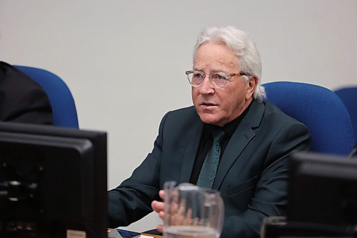 Brandon Coun. Glen Parker (Ward 9) speaks at a city council meeting on Monday. (Alex Lambert/The Brandon Sun)