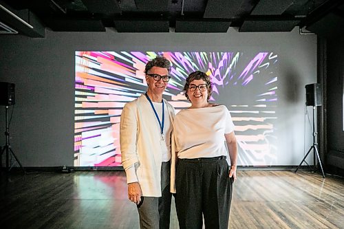 MIKAELA MACKENZIE / FREE PRESS
Emma Hendrix (left) and Julie Gendron with some of Julieճ projection work, which will be in their Nuit Blanche installation, on Thursday, Sept. 24, 2026.
For Conrad story.
Free Press 2026