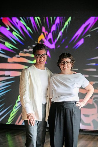MIKAELA MACKENZIE / FREE PRESS
Emma Hendrix (left) and Julie Gendron with some of Julieճ projection work, which will be in their Nuit Blanche installation, on Thursday, Sept. 24, 2026.
For Conrad story.
Free Press 2026
