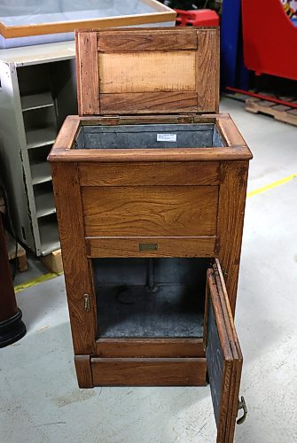 Ruth Bonneville / Free Press
ENT - Electrical Museum
Photo of a fancy early Ice box.
Subject: Manitoba Electrical Museum not only operates its
museum on Nassau, but also a large warehouse with over 100,000 artifacts related to electrical history/power in Manitoba. The pieces are often rented out to film and theatre productions to recreate historically accurate scenes.
There are tons of cool items including old Hydro workstation that has been used in a few different sci-fi related films; a “Chicago stove” from the 1940s that would not pass safety standards today; rows of VCRs and old computers and TVs, a combined wood-burning/electrical stove from the 1920s.
Sheldon Birnie | Arts & Life reporter
Sept 22nd, 2026