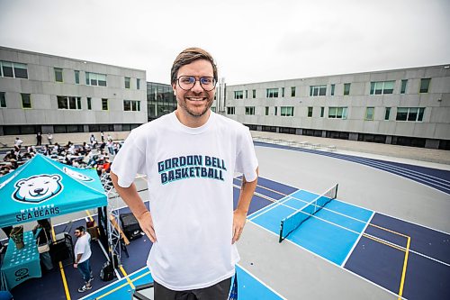 MIKAELA MACKENZIE / FREE PRESS
	
Phys ed teacher Sean Cruickshank with the brand new pickleball courts at Gordon Bell High School on Friday, Sept. 25, 2026.

For Maggie story.
Free Press 2026