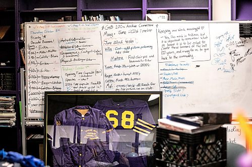 MIKAELA MACKENZIE / FREE PRESS
A planning board for anniversary festivities at Gordon Bell High School on Friday, Sept. 25, 2026.
For Maggie story.
Free Press 2026