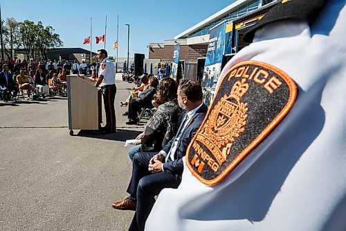 JOHN WOODS / FREE PRESS
Police chief Gene Bowers speaks during a National Day of Truth and Reconciliation event at the Winnipeg Police Service north district station in Winnipeg, Sunday, September 27, 2026.
reporter: malak