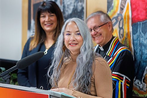 MIKE DEAL / FREE PRESS
Families Minister Nahanni Fontaine announces that the province is strengthening the support system available for young adults aging out of Child and Family Services (CFS) care by investing $1.7-Million as part of its broader commitment to reduce poverty, prevent homelessness and improve outcomes for vulnerable Manitobans, during a press conference at Initiatives for Just Communities, 555 Broadway, on Monday morning.
Reporter: Nicole Buffie
260928 - Monday, September 28, 2026.
