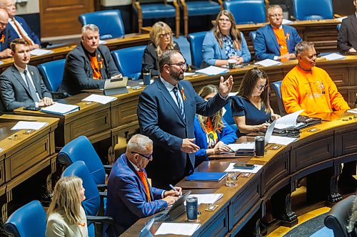 MIKE DEAL / FREE PRESS
PC MLA Konrad Narth (La Vérendrye) in the Assembly Chamber, was selected by the PC caucus to be the next leader of the party Tuesday morning.
Reporter: Carol Sanders
260929 - Tuesday, September 29, 2026.