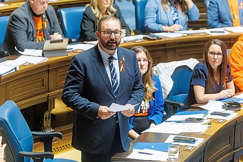 MIKE DEAL / FREE PRESS
Interim leader of the official opposition, Konrad Narth (La Vérendrye), during Question Period in the Manitoba Legislature Tuesday afternoon.
Reporter: Carol Sanders
260929 - Tuesday, September 29, 2026.