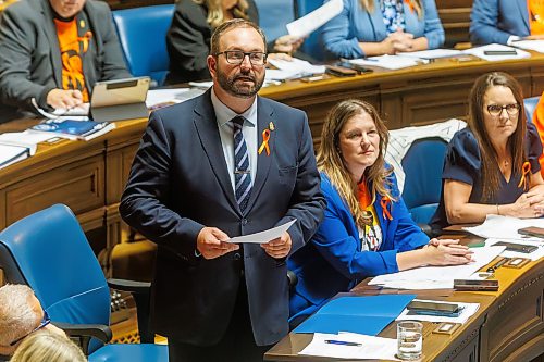 MIKE DEAL / FREE PRESS
Interim leader of the official opposition, Konrad Narth (La Vérendrye), during Question Period in the Manitoba Legislature Tuesday afternoon.
Reporter: Carol Sanders
260929 - Tuesday, September 29, 2026.