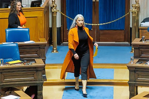 MIKE DEAL / FREE PRESS
Families Minister, Nahanni Fontaine, enters the Assembly Chamber for Question Period in the Manitoba Legislature Tuesday afternoon.
Reporter: Carol Sanders
260929 - Tuesday, September 29, 2026.