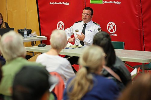 BROOK JONES/FREE PRESS
Winnipeg Police Service Chief Gene Bowers speaks to residents during a community engagement meeting hosted by the William Whyte Neighbourhood Association at Inner City Youth at 418 Aberdeen Ave. in Winnipeg, Man., Thursday, Oct. 1, 2026.