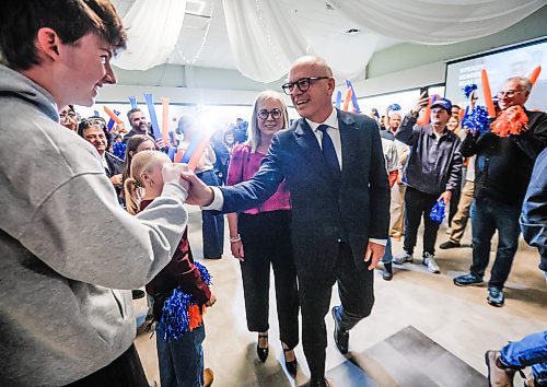 JOHN WOODS / FREE PRESS
Scott Gillingham, mayor of Winnipeg, holds an election rally at the Caboto Centre in Winnipeg, Sunday, October 4, 2026. 

reporter: maggie
