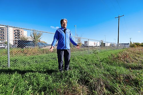 Ruth Bonneville / Free Press
LOCAL - Rotary Tall Grass Nature Park
Patricia Dutchak, a member of the Rotary Club, looks out from the Rotary Tall Grass Nature Park at the adjacent commercial development. The park's native tall grass prairie faces ongoing environmental damage due to the misuse of land during the surrounding commercial construction.
Rotary Tall Grass Nature Park, a long strip of treed pathways and tall grass between commercial properties near 1001 Regent Ave W.
Story: Patricia Dutchak is a member of the Rotary Club of Winnipeg-Transcona. She’s been documenting the significant damage to the Rotary Tall Grass Nature Park in Transcona caused during the relocation of a fence between the park and the Amazon fulfillment centre next door. Large swaths of grass and foliage in the protected nature preserve were trampled by heavy equipment in August. The city is apparently seeking damages.
Eva Wasney
Oct 1st, 2026
