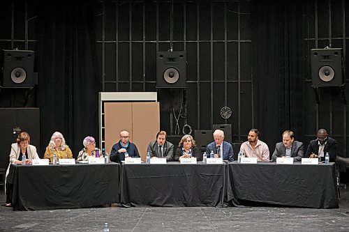 Ten candidates for Brandon School Division Trustee take part in the School Division Trustee Candidate Forum, hosted by the Brandon Teachers’ Association and CUPE Local 737, at the Evans Theatre at Brandon University on Tuesday evening.
(Tim Smith/The Brandon Sun)
