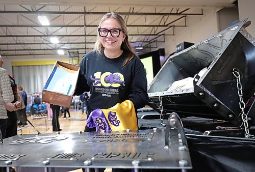 Ruth Bonneville / Free Press
Standup Time Capsule
Photo of Gordon Bel guidance counsellor Kelsey Shiaro, holding the unearthed time capsule from 1960 next to the new 2026 capsule that students and staff are filling for the next generation at the schools centennial celebration that took place Friday. Newspaper stories including those from the Free Press for a large 49.8 feature were some of the many items placed in the new time capsule Friday. Kelsey Shiaro was the key organizor on behalf of the current Gordon Bell staff team, that spearheaded the event.
SCHOOL TIME CAPSULE: Gordon Bell High School unearthed the contents of a 1960 school time capsule and put together one for 2026 on Friday as part of its centennial celebrations. The inner-city institution is marking 100 years since students have attended a school named after a provincial bacteriologist who was one of six of the first professors to ever be hired at the University of Manitoba.
Oct 9th, 2026