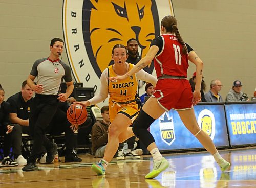Brandon University's Jessie Sumner dribbles up the court during pre-season women's basketball action against the Algoma Thunderbirds at the Healthy Living Centre on Friday. (Thomas Friesen/The Brandon Sun)