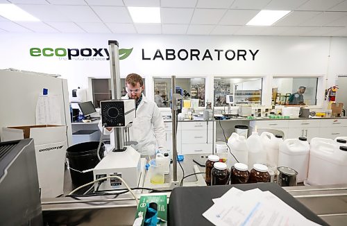 Ruth Bonneville / Free Press

Biz- Morris Ecopoxy 

 EcoPoxy Assistant GM, Darren Maendel, works in their large lab facility on the Oak Bluff Hutterite Colony.

Business feature story on Ecopoxy:  Tour of Ecopoxy, a  epoxy resin business owned by the Oak Bluff Hutterite Colony near Morris Manitoba.  For a 49.8 feature on the boom in Hutterite manufacturing over the past decade.

EcoPoxy is a Canadian farm-based company that produces bio-based epoxies for many uses. 

Story by Gabby

Oct 9th, 2026