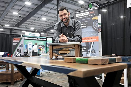 Ruth Bonneville / Free Press

Biz- Hutterite Manufacturing &amp; Associate Expo

EcoPoxy GM, Aaron Maendel with some of their products at their  booth at the Expo Friday. 

EcoPoxy is a Canadian farm-based company that produces bio-based epoxies to inspire and empower woodworkers and artists to create beautiful projects.

Story: Hutterite Manufacturing &amp; Associate Expo  at Red River Exhibition Park for a feature on the growth of Hutterite manufacturers in Manitoba.

Photo taken on Aug 14th, 2026

Story by Gabby 

Oct 9th, 2026