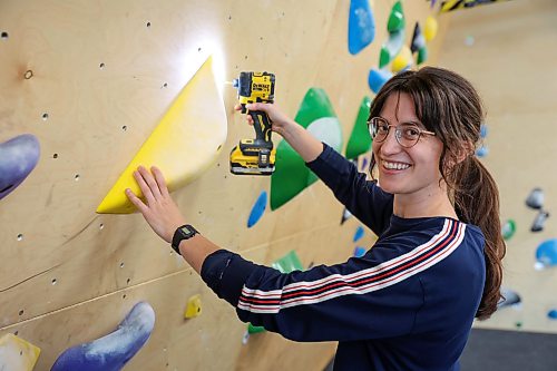 BROOK JONES/FREE PRESS
Annie Rose Daudet, 29, is pictured route setting while working at the Kal Climbing Gym at 222 St. Mary's Rd. in Winnipeg, Man. afternoon of Oct. 9, 2026