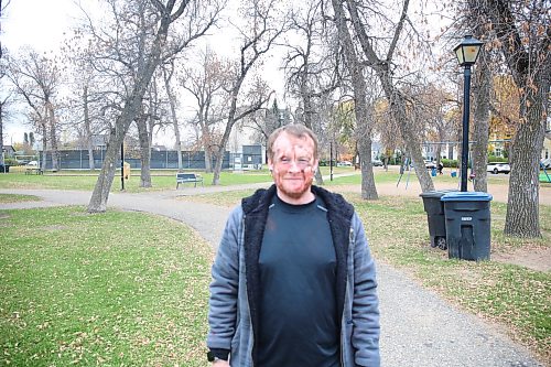 The 2026 Brandon Zombie Walk participant Zachery Waddell stands in Stanley Park on Sunday afternoon. (Abiola Odutola/The Brandon Sun)