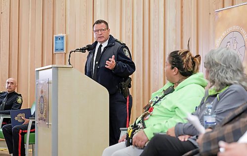 Ruth Bonneville / Free Press

Local WPS and  Ma Mawi Wi Chi Itata Centre 

Chief Gene Bowers, Winnipeg Police Service along with representatives from the WPS hold news conference at Ma Mawi Wi Chi Itata Centre on update on the ongoing drug enforcement activities with community groups Tuesday. 

See story by Chris 

Oct 13th, 2026