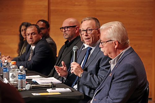Brandon City Council Ward 3 and Ward 8 candidates take part in the second of two Brandon City Councillor candidate debates on Wednesday evening at Brandon University’s Lorne Watson Recital Hall. Two more councillor candidate debates, featuring the wards that weren’t featured last night, will take place next Wednesday, October 21.
(Tim Smith/The Brandon Sun)