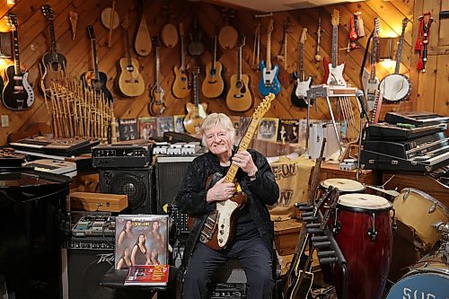 Bill Hillman with one of his many guitars in the basement of his home in Brandon on Wednesday, October 14, 2026.
(Tim Smith/The Brandon Sun)