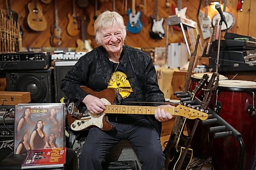 Bill Hillman with one of his many guitars in the basement of his home in Brandon on Wednesday, October 14, 2026.
(Tim Smith/The Brandon Sun)