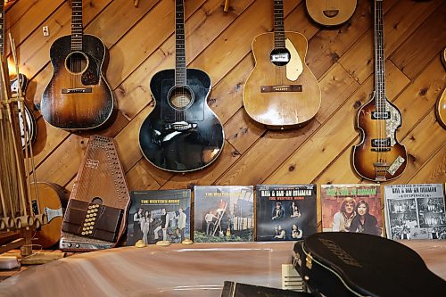 Some of the many guitars, record releases and other instruments and paraphernalia in Bill and Sue-On Hillman’s home in Brandon on Wednesday, October 14, 2026.
(Tim Smith/The Brandon Sun).