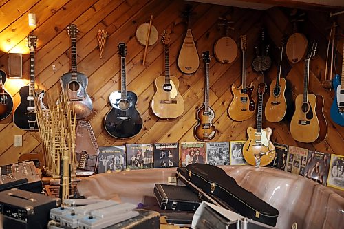 Some of the many guitars, record releases and other instruments and paraphernalia in Bill and Sue-On Hillman’s home in Brandon on Wednesday, October 14, 2026. 
(Tim Smith/The Brandon Sun).   