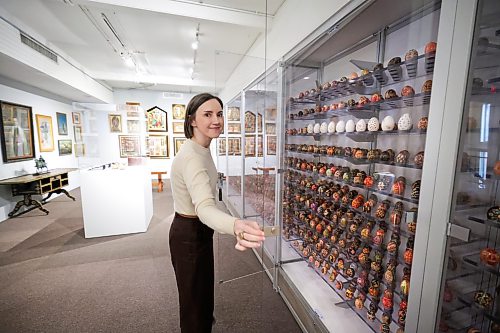 Ruth Bonneville / Free Press
ENT - ukrainian museum - The Collections at Oseredok
Olesia Sloboda, Curator of Collections, gives tour of 4 exhibits at Oseredok, Ukrainian museum.
Fourth: The Collections at Oseredok form one of the most significant and vibrant repositories of Ukrainian culture in North America. Spanning over a century of history, the institution houses over 50,000 works of art, historical artifacts, rare publications, and extensive archival records under one roof.
Story: Oseredok Ukrainian Cultural Centre unveils four new exhibits

Reporter: Conrad
OCT 14TH, 2026