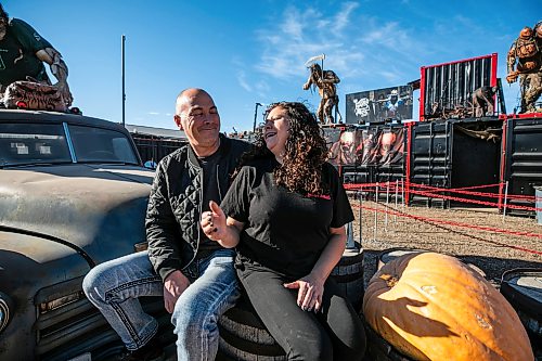 MIKAELA MACKENZIE / FREE PRESS
Tim and Michelle Muys, owners/operators of Heebie Jeebies, at the haunted house attraction on Thursday, Oct. 22, 2026.
For Aaron story.
Free Press 2026