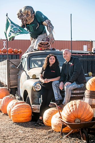 MIKAELA MACKENZIE / FREE PRESS
	
Tim and Michelle Muys, owners/operators of Heebie Jeebies, at the haunted house attraction on Thursday, Oct. 22, 2026.

For Aaron story.
Free Press 2026