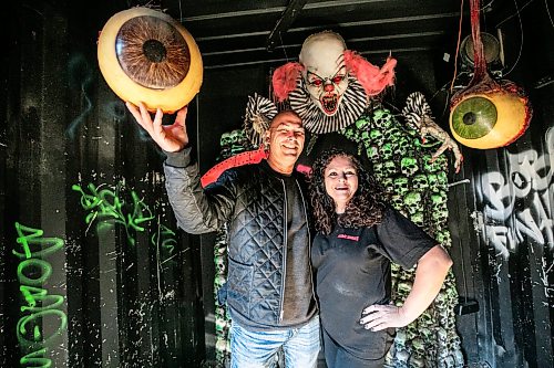MIKAELA MACKENZIE / FREE PRESS
Tim and Michelle Muys, owners/operators of Heebie Jeebies, in the ҂oboճ FunhouseӠattraction on Thursday, Oct. 22, 2026.
For Aaron story.
Free Press 2026