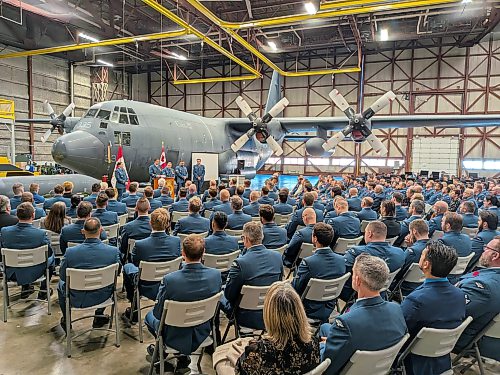 CHRIS KITCHING / FREE PRESS
A retirement ceremony was hosted by 17 Wing Winnipeg on Saturday for the Royal Canadian Air Force's last remaining CC-130H Hercules planes.