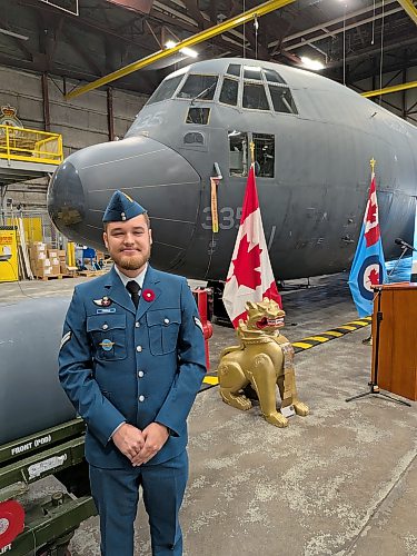 CHRIS KITCHING / FREE PRESS
Cpl. Andrew Hannus, an aviation systems technician, helps to keep CC-130H Hercules and CC-295 Kingfisher planes running.