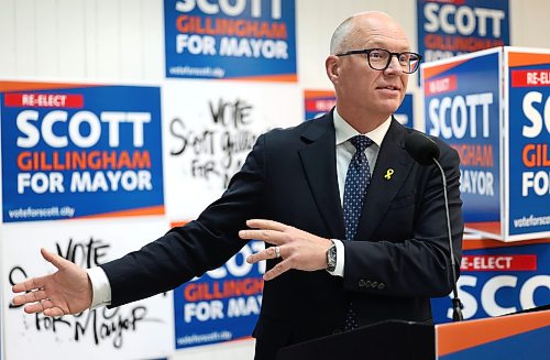 Ruth Bonneville / Free Press

Local Gillingham Presser

Incumbent mayoral candidate Scott Gillingham answers questions from the media during press conference at his contingency office Monday.  He remains in the lead among decided voters.

See story

OCT 26th, 2026
