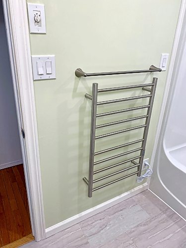 Marc LaBossiere / Free Press
A heated towel rack was installed at the homeowners’ request.