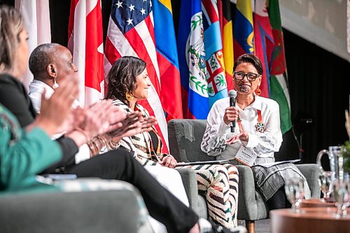 MIKAELA MACKENZIE / FREE PRESS
	

Moderator Rachel Petero speaks during a panel discussion at the World Indigenous Business Forum at the RBC Convention Centre on Tuesday, Oct. 27, 2026.

For Aaron story.
Free Press 2026