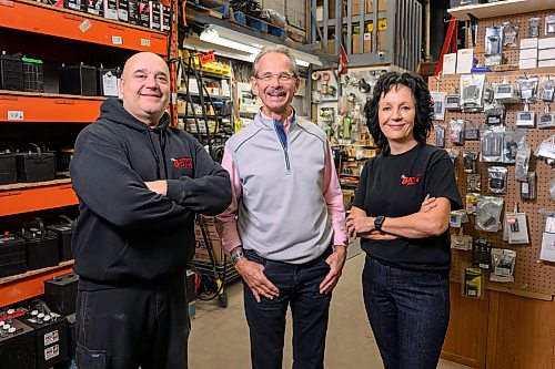 Mike Sudoma / Free Press
Owner Randy Otto (centre) Manager Carlos Cruz (left) and Admin/Manager Kelly Whyte (right) inside Battery Man both Whyte and Cruz have been there over 20 years with Cruz celebrating his 35th year this year
October 24, 2026